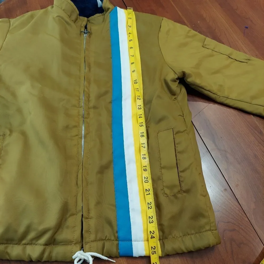 Vintage The Great Lakes Jacket with Blue, Yellow, White Stripes Sz 16
